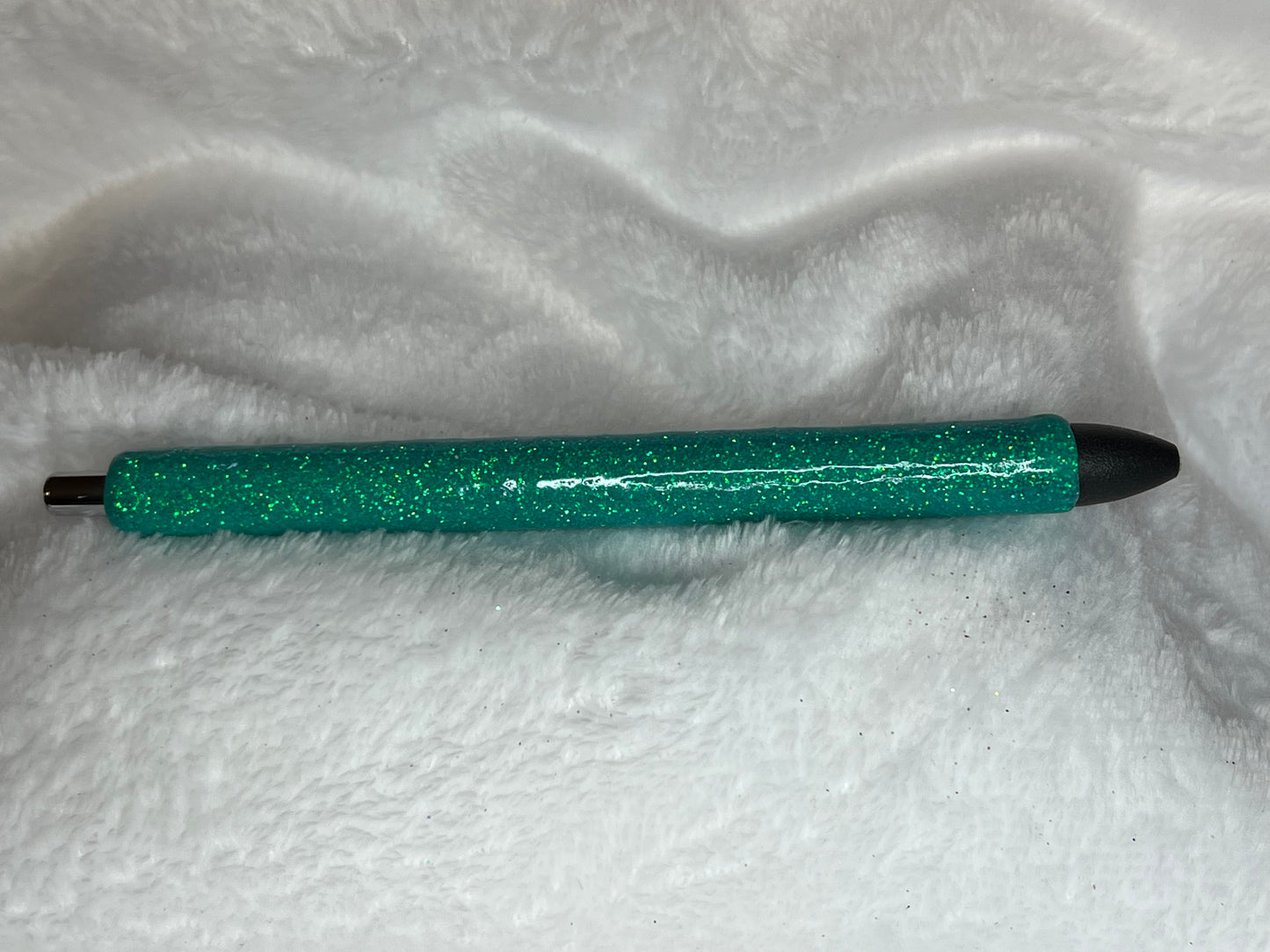 Teal Glittered Ink Pen