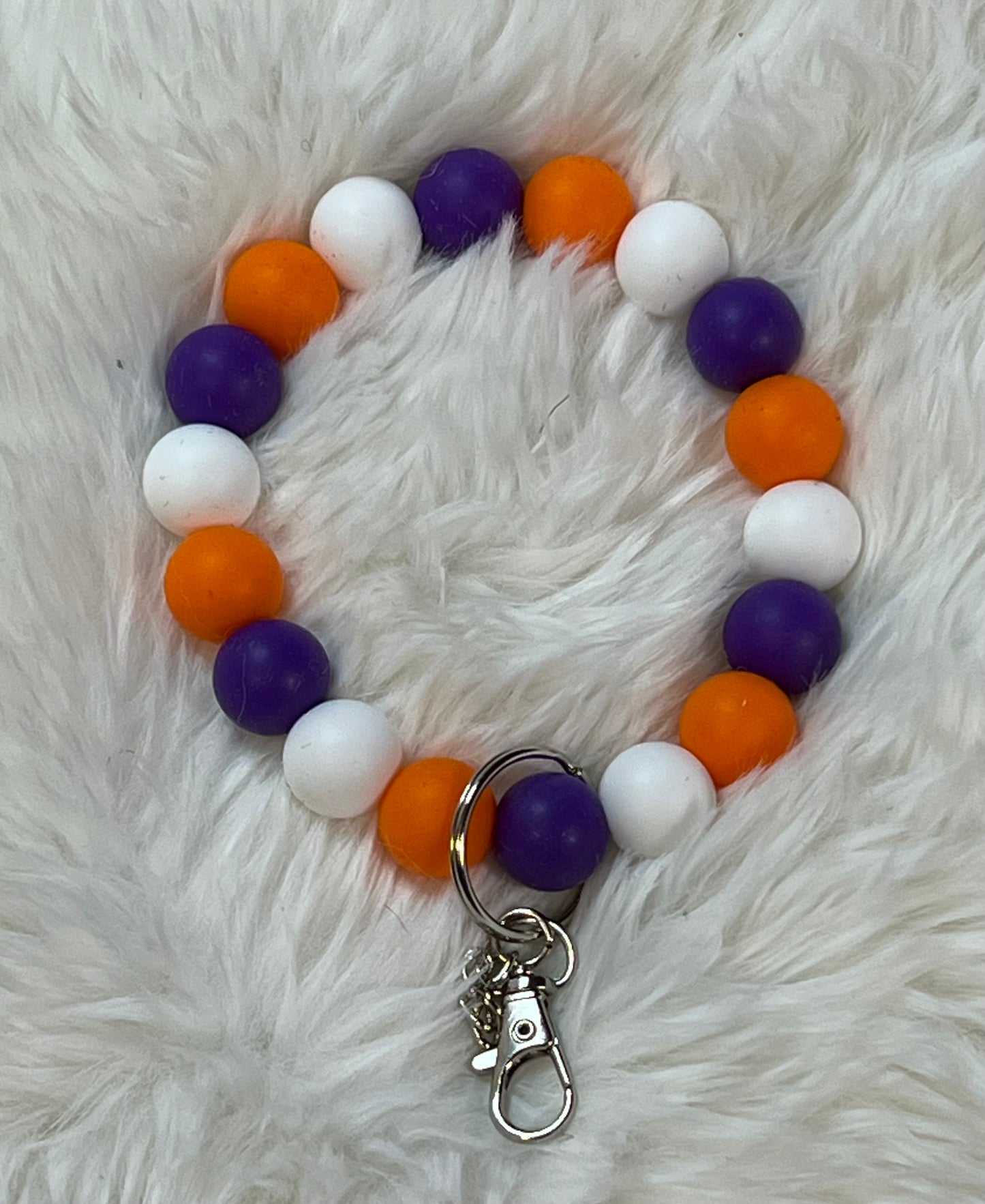 Orange/Purple/White Keychain Wristlet