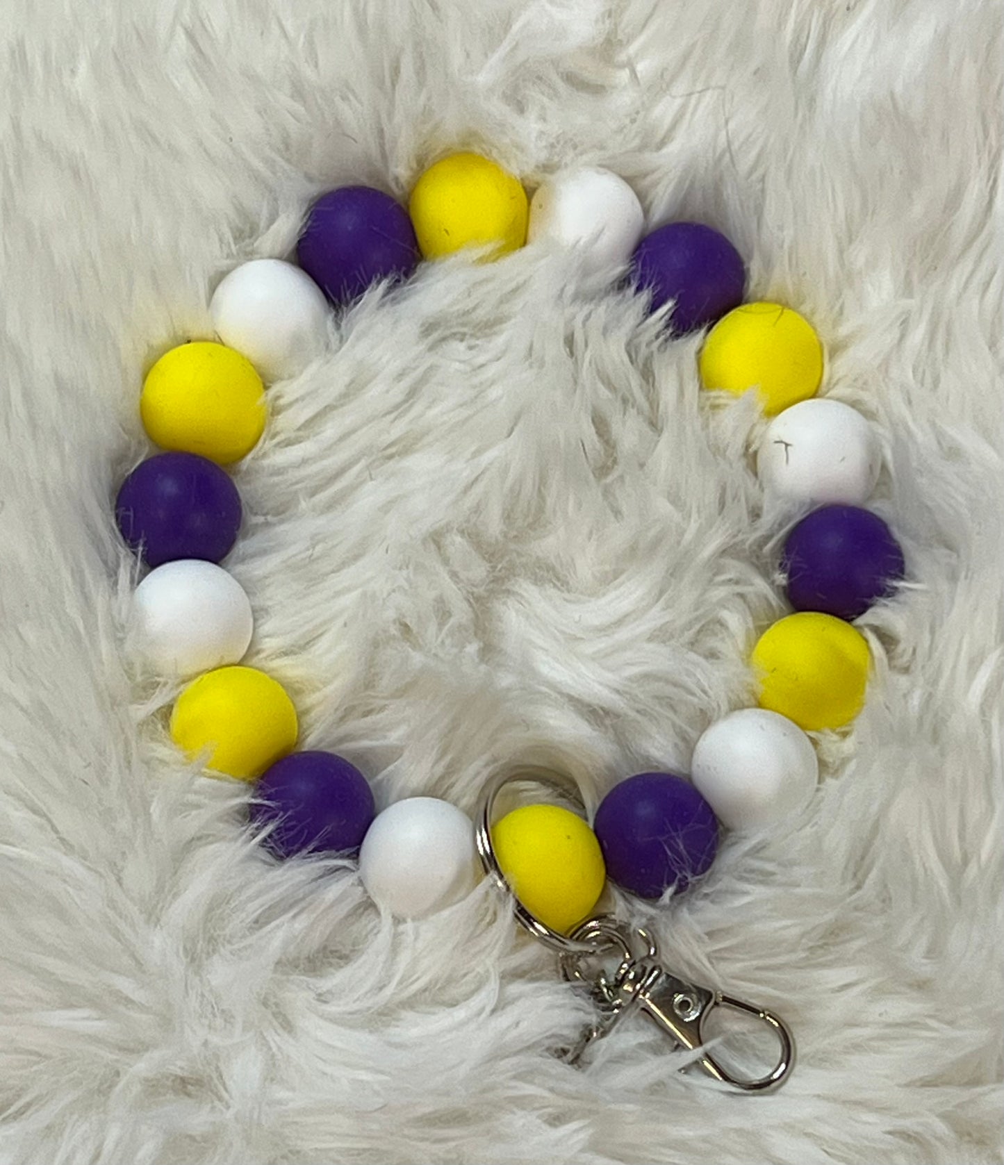 Purple/Yellow/White Keychain Wristlet