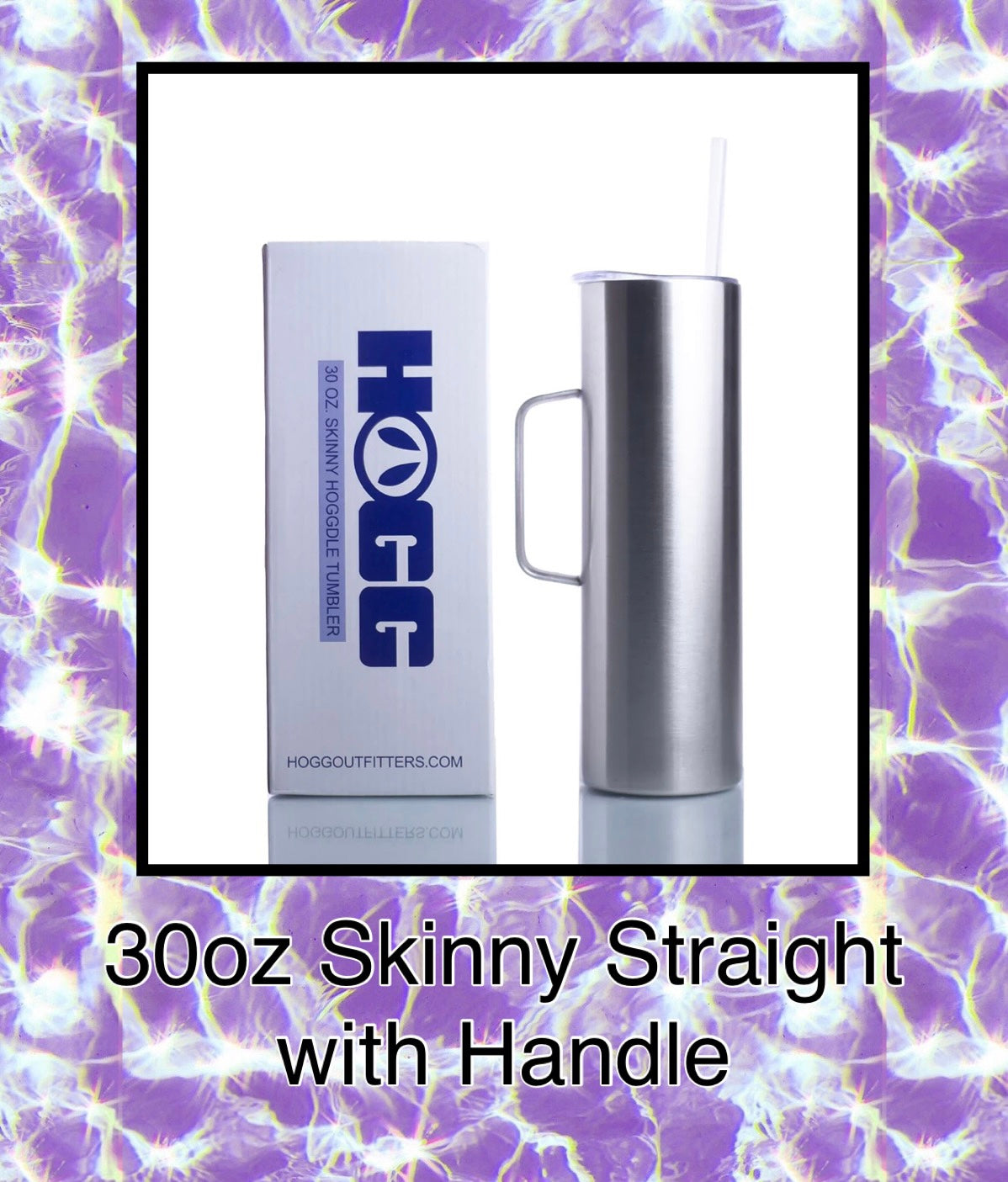 30oz Skinny Straight Tumbler with Handle