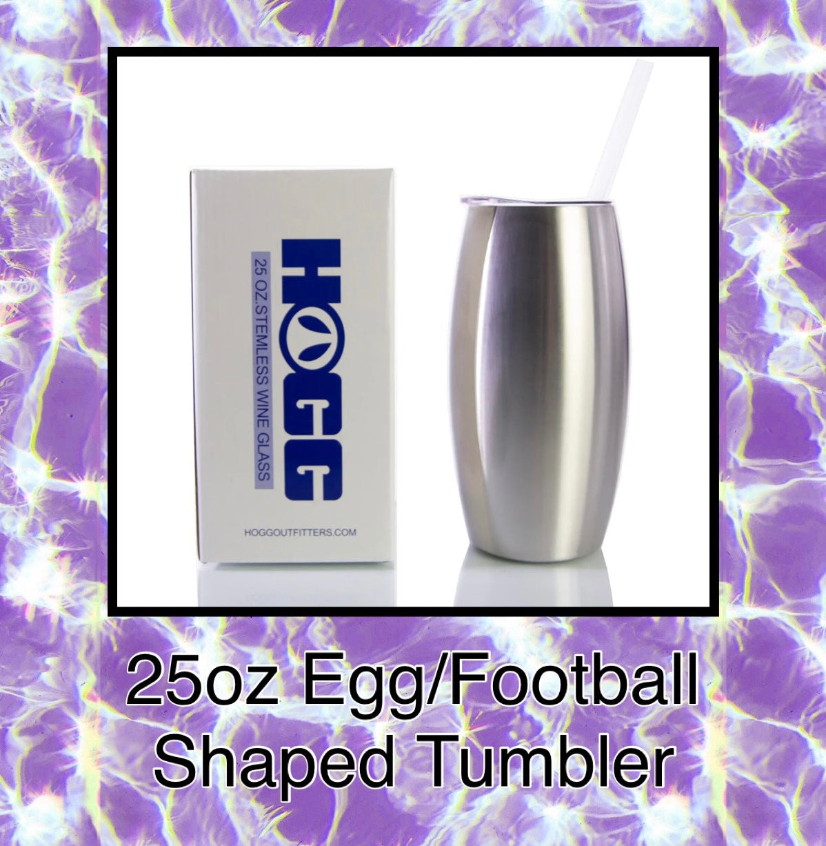 25oz Stemless Wine (Football Shaped) Tumbler